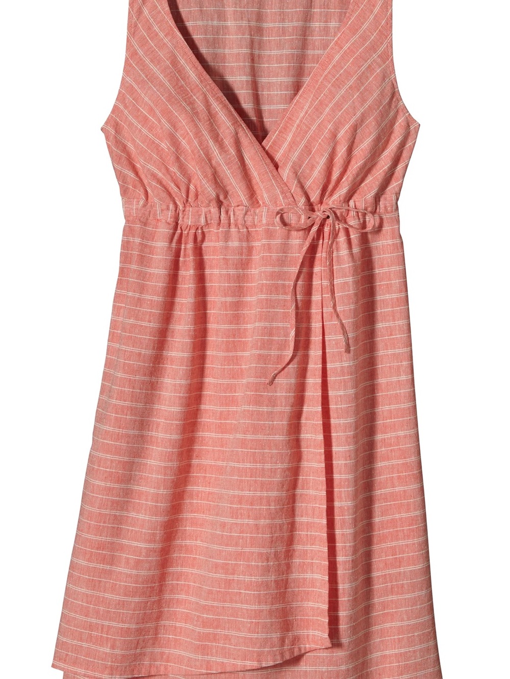 Patagonia Coral Pink Striped Wrap Sundress